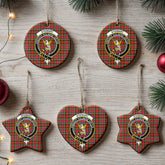 Stewart Royal Tartan Crest Christmas Ceramic Ornament